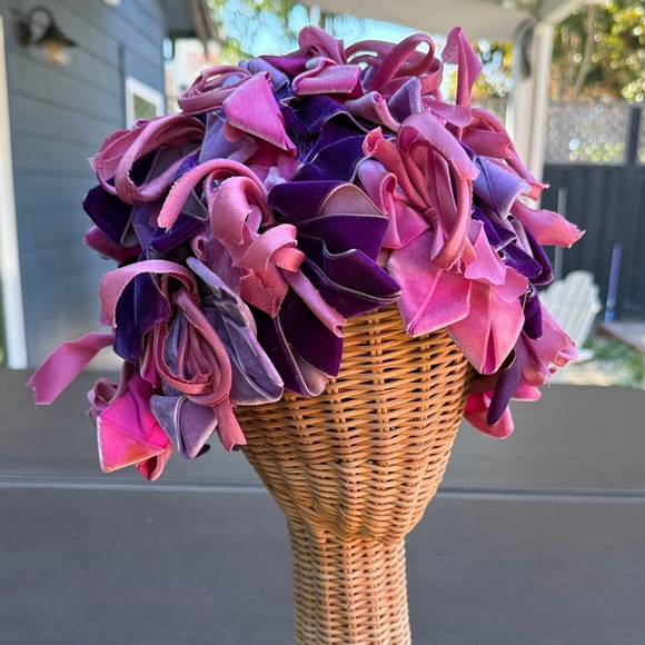 Dior Pink and Purple ribbon hat 1960’s rare fun mod Toque - Picture 1 of 7